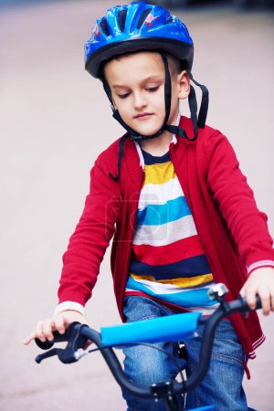 Photo for Boy on the bicycle at Park - Royalty Free Image