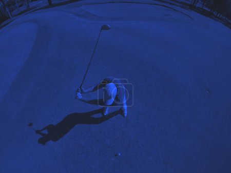 Photo for Top view of golf player hitting shot - Royalty Free Image