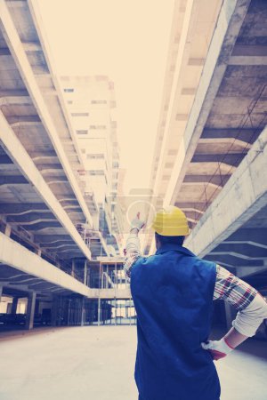 Photo for Hard worker on construction site - Royalty Free Image