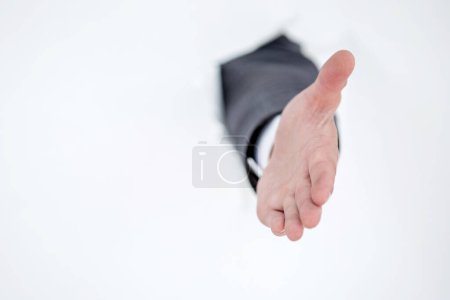 Téléchargez les photos : Homme d'affaires tenant la main pour une poignée de main
 . - en image libre de droit