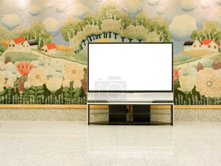 Téléchargez les photos : Grand écran plasma avec espace vide pour écrire le message - en image libre de droit