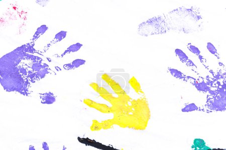 Téléchargez les photos : Colorful hands and foots print - en image libre de droit