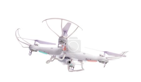 Téléchargez les photos : Quadcopter avec caméra isolée sur blanc - en image libre de droit