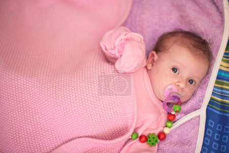 Photo for Happy newborn little baby smilling - Royalty Free Image