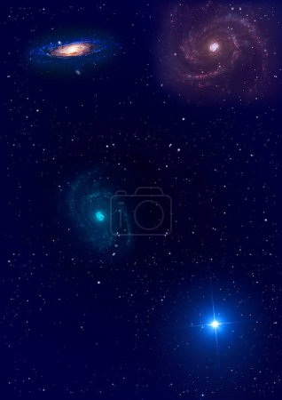 Téléchargez les photos : Galaxie dans un espace libre, illustration colorée - en image libre de droit