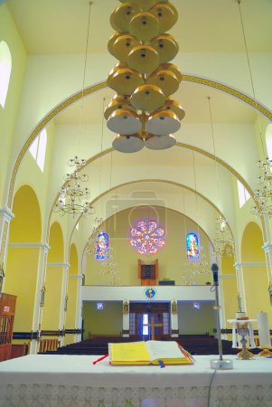 Photo for Empty church interior design. religion - Royalty Free Image