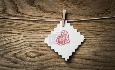 Foto de Tarjeta de mensaje de corazón rojo e imagen del día de San Valentín - Imagen libre de derechos