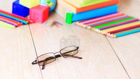 Photo for School accessories, colorful picture - Royalty Free Image