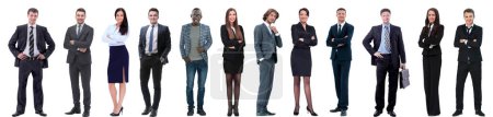 Téléchargez les photos : Groupe de gens d'affaires prospères isolés sur blanc - en image libre de droit