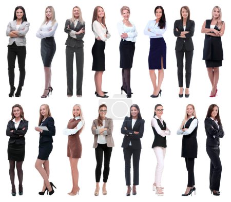 Téléchargez les photos : En pleine croissance.collage d'un groupe de jeunes femmes d'affaires prospères. - en image libre de droit