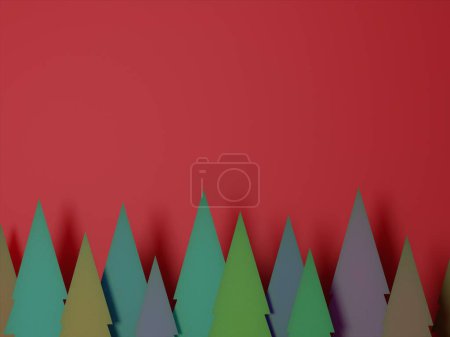 Téléchargez les photos : 3D - Arbre de Noël avec cadeaux et décorations sur noir - en image libre de droit