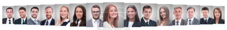 Téléchargez les photos : Collage panoramique de portraits d'employés à succès - en image libre de droit