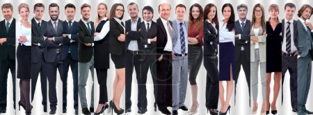 Foto de Collage panorámico de grupos de empleados exitosos. - Imagen libre de derechos