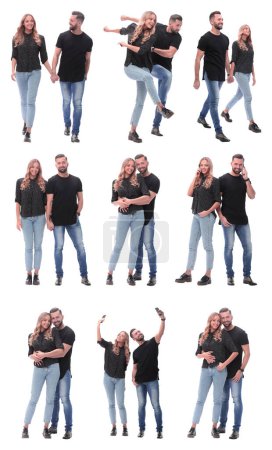 Photo for Collage of photos of a beautiful young couple - Royalty Free Image