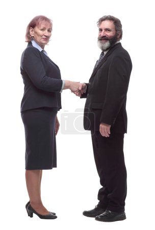 Téléchargez les photos : "homme d'affaires et femme d'affaires se serrant la main." - en image libre de droit