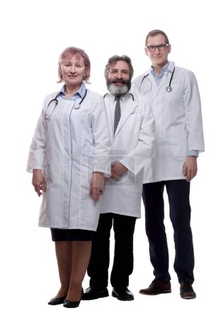Photo for Group of qualified doctors standing together . isolated on a white - Royalty Free Image