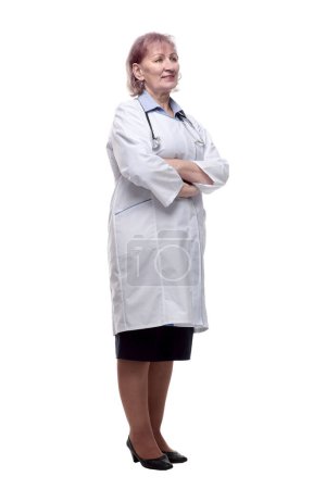 Photo for Qualified doctor giving a thumbs up. isolated on a white - Royalty Free Image