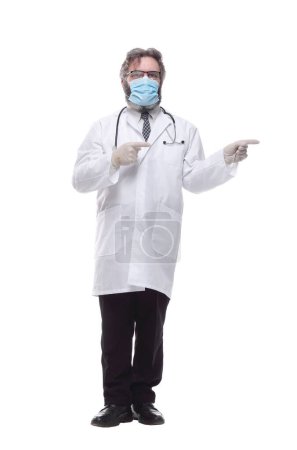 Photo for Doctor therapist in a protective mask . isolated on a white - Royalty Free Image