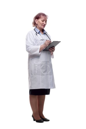 Photo for Female therapist with a clipboard . isolated on a white - Royalty Free Image