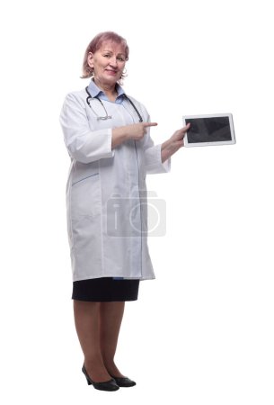 Photo for Female doctor with a digital tablet. isolated on a white - Royalty Free Image