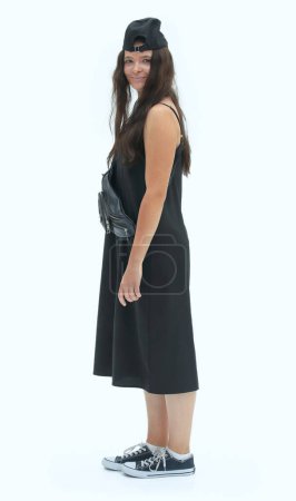 Photo for In full growth. a young modern woman in a black outfit - Royalty Free Image