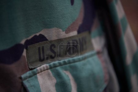 Téléchargez les photos : Gros plan d'un uniforme militaire de l'armée américaine - en image libre de droit