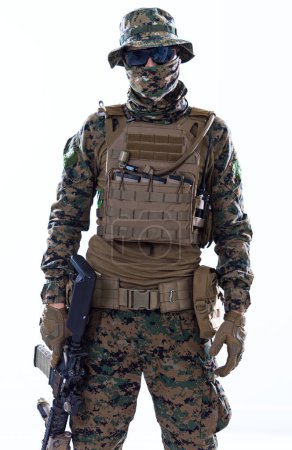 Photo for Portrait of modern warfare soldier - Royalty Free Image