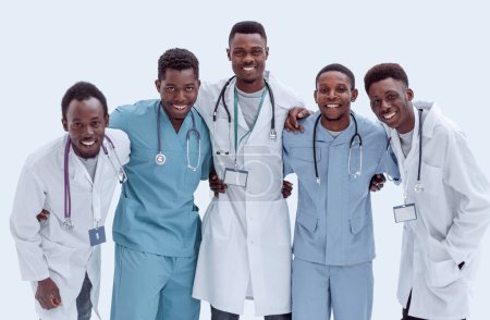Photo for Multinational group of doctors and interns standing together. - Royalty Free Image