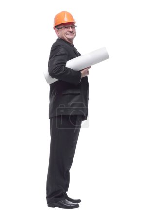 Photo for Successful male architect with plans of the building - Royalty Free Image
