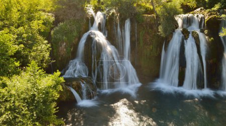 Photo for Gorgeous view of the waterfall, nature wallpaper - Royalty Free Image