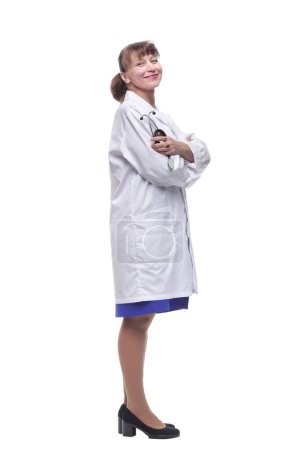Téléchargez les photos : "médecin souriant femme avec stéthoscope." - en image libre de droit