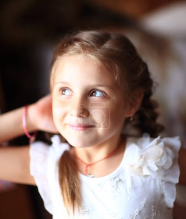 Photo for Closeup. portrait of a cute little girl. photo in retro style - Royalty Free Image