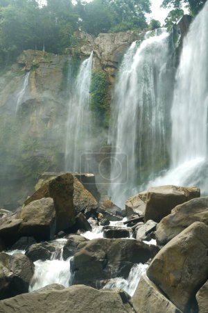 Photo for Fantastic view of the waterfall, nature wallpaper - Royalty Free Image
