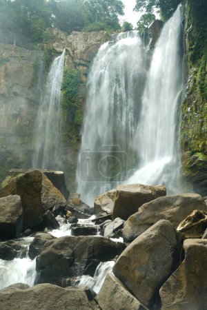 Photo for Gorgeous view of the waterfall, nature wallpaper - Royalty Free Image