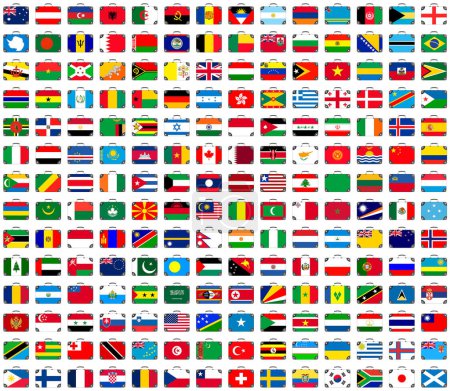 Photo for Flags of all countries in the form of volumetric chic - Royalty Free Image