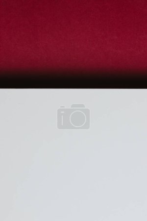 Photo for "Abstract white and red wine color paper geometry composition background, minimalist shadows, copy space. Minimal geometric shapes. Colorful background concept" - Royalty Free Image