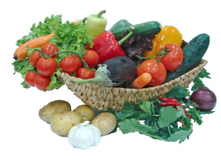 Téléchargez les photos : Légumes frais dans le panier, gros plan - en image libre de droit