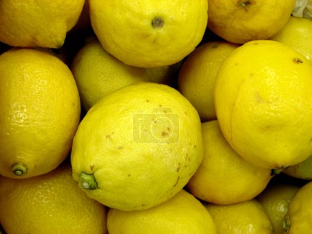 Foto de Vista de cerca de limones jugosos orgánicos maduros frescos - Imagen libre de derechos