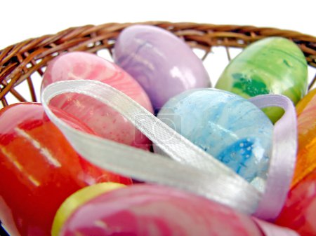 Photo for Painted colorful Easter eggs, April holiday, springtime - Royalty Free Image