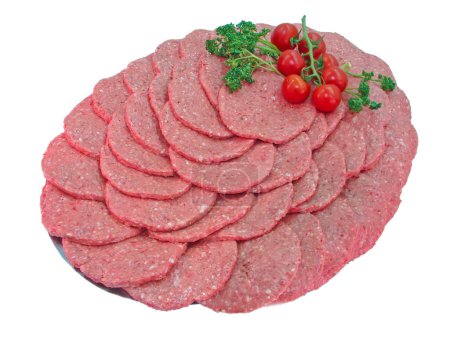 Foto de Carne picada fresca para hamburguesa - Imagen libre de derechos