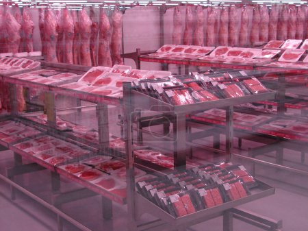 Téléchargez les photos : Viande de porc à l'usine - en image libre de droit