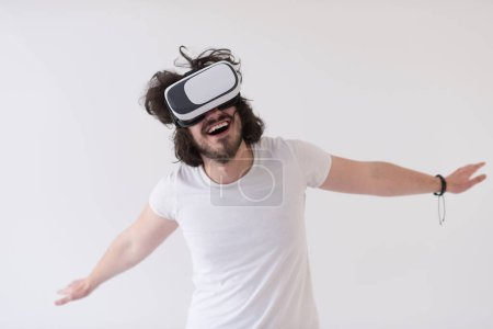 Photo for "Man using headset of virtual reality" - Royalty Free Image