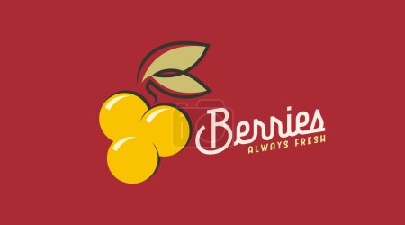 Téléchargez les photos : "Modèle de logo de fruits Berry vecteur" - en image libre de droit