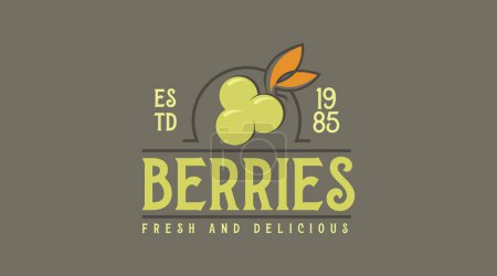 Téléchargez les photos : "Modèle de logo de fruits Berry vecteur" - en image libre de droit