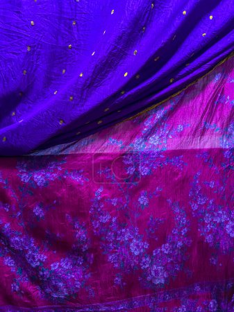 Photo for Traditional Indian Blue Silk Saree - Royalty Free Image
