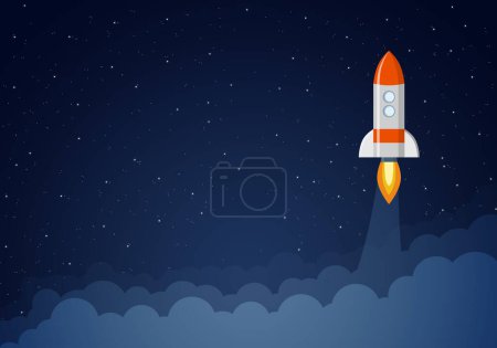 Téléchargez les photos : "La fusée décolle dans l'espace" - en image libre de droit