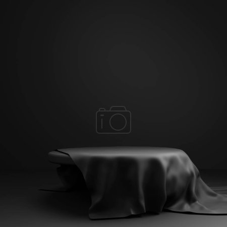 Téléchargez les photos : Conception de concept de bannière de vente de vendredi noir du podium et du rendu 3D en tissu - en image libre de droit