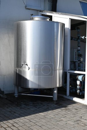 Photo for Photo outdoor stainless steel tank - Royalty Free Image