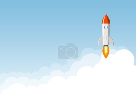 Photo for Rocket takes off into outer space - Royalty Free Image