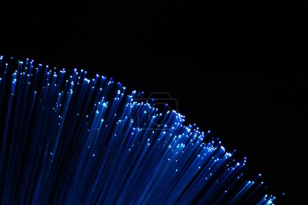 Photo for Blue optical fiber background view - Royalty Free Image